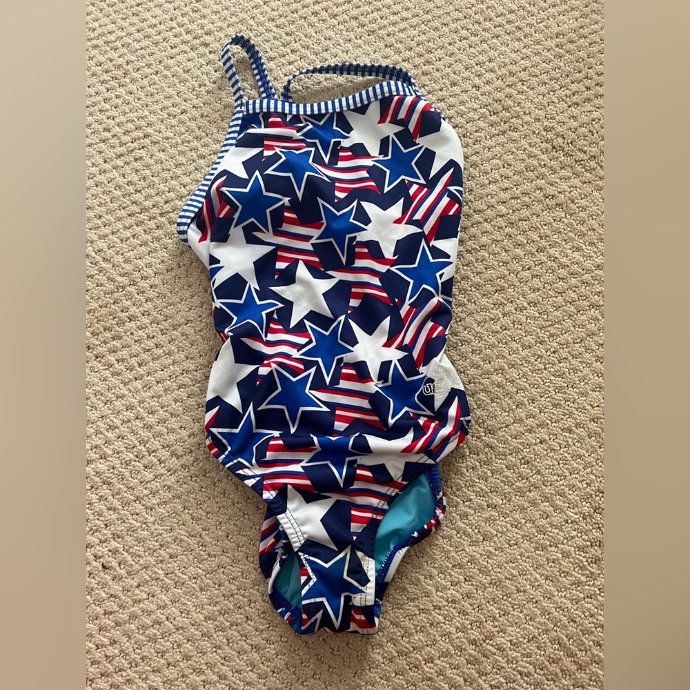 Red white and blue dolphin one piece!